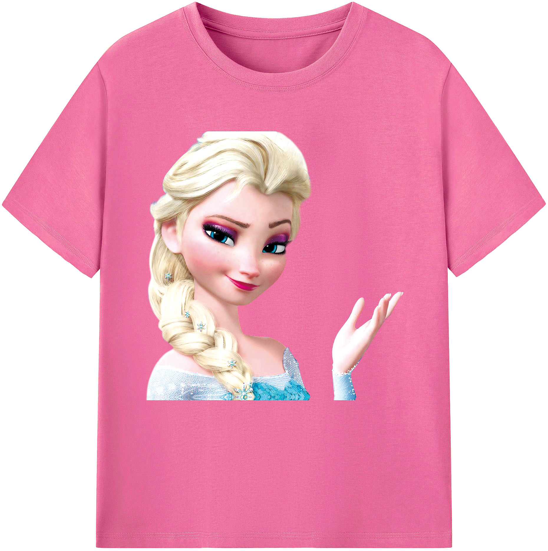 （画像用） アナと雪の女王 アンナ エルサ Frozen Anna Elsa レディースカジュアルプリントTシャツ（綿100％）